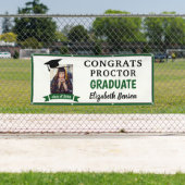 おめでとう大学院カスタムバナーグリーングレー 横断幕 (インサイチュ)