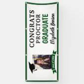 おめでとう大学院カスタムバナーグリーングレー 横断幕 (縦)