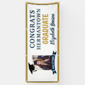 おめでとう大学院カスタムバナー金ゴールド海軍 横断幕 (縦)