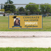 おめでとう大学院カスタムバナー金ゴールド海軍 横断幕 (インサイチュ)