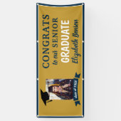 おめでとう大学院カスタムバナー金ゴールド海軍 横断幕 (縦)
