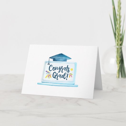 おめでとう大学院バーチャルスクール卒業カード サンキューカード (正面)