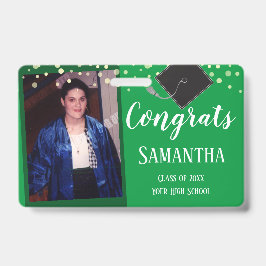 おめでとう大学院フォトグリーンバッジ1点 バッジ