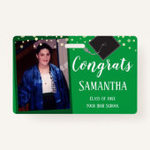 おめでとう大学院フォトグリーンバッジ1点 バッジ (正面)