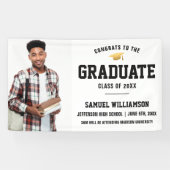 おめでとう大学院フォト金ゴールドキャップ卒業パーティー 横断幕 (横)