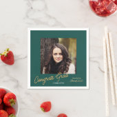 おめでとう大学院写真スクリプト卒業パーティー スタンダードカクテルナプキン (インサイチュ)