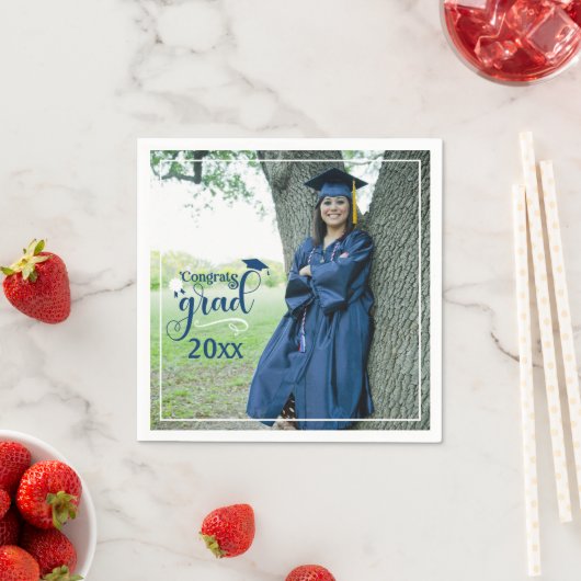 おめでとう大学院写真卒業ナプキンス スタンダードカクテルナプキン (インサイチュ)