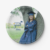 おめでとう大学院写真卒業紙プレート ペーパープレート (正面)
