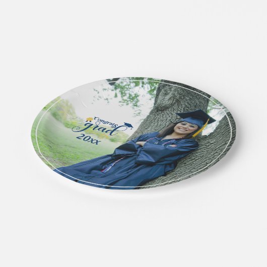 おめでとう大学院写真卒業紙プレート ペーパープレート (アングル)