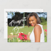 おめでとう大学院写真卒業 案内ポストカード (正面/裏面)