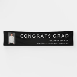 おめでとう大学院写真白黒卒業バナー 横断幕