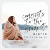 おめでとう大学院写真研究科ステッカー スクエアシール (正面)