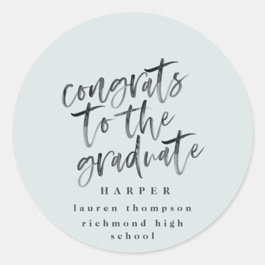 おめでとう大学院写真研究科ステッカー ラウンドシール (正面)