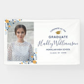 おめでとう大学院写真花海軍金ゴールド卒業 横断幕 (横)