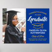 おめでとう大学院写真青王室の金ゴールド卒業 ポスター (正面)