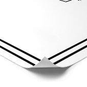 おめでとう大学院写真黒シグネチャー小 ポスター (角)