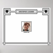 おめでとう大学院写真黒シグネチャー小 ポスター (正面)