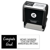 おめでとう大学院卒業シンプル差出人住所 セルフインキングスタンプ (インサイチュ)