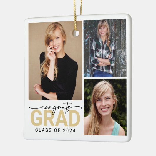 おめでとう大学院卒業記念写真保存会 セラミックオーナメント (左)