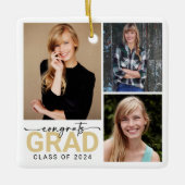 おめでとう大学院卒業記念写真保存会 セラミックオーナメント (正面)
