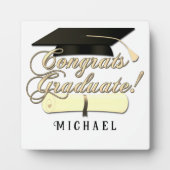 おめでとう大学院卒業証書あなたの名前 フォトプラーク (正面)