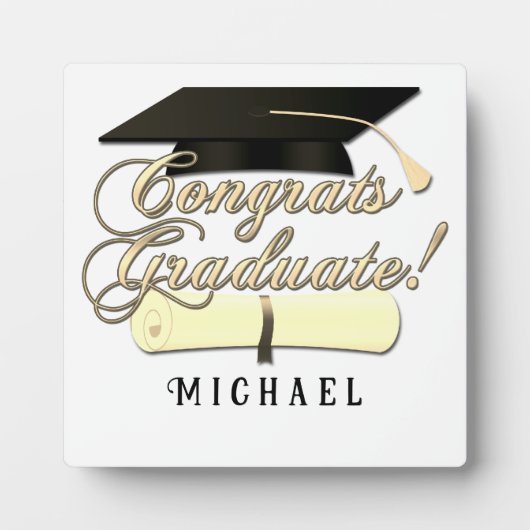 おめでとう大学院卒業証書あなたの名前 フォトプラーク (正面)