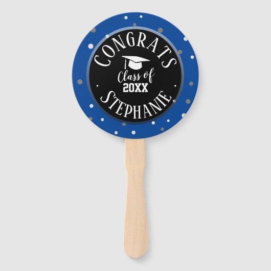 おめでとう大学院名はっきりした文字ハンドファン ハンドファン (正面)