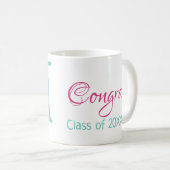 おめでとう大学院名monogram green pink blue t コーヒーマグカップ (正面右)