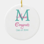 おめでとう大学院名monogram green pink blue t セラミックオーナメント (裏面)