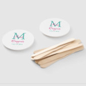 おめでとう大学院名monogram green pink blue t ハンドファン (組立なし)