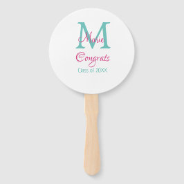 おめでとう大学院名monogram green pink blue t ハンドファン