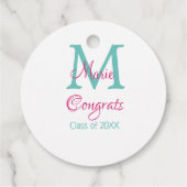 おめでとう大学院名monogram green pink blue t フェイバータグ (裏面)