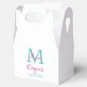おめでとう大学院名monogram green pink blue t フェイバーボックス (オープン)