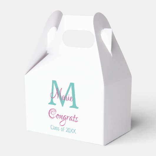 おめでとう大学院名monogram green pink blue t フェイバーボックス (正面サイド)