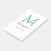 おめでとう大学院名monogram green pink blue t ポストイット (アングル)