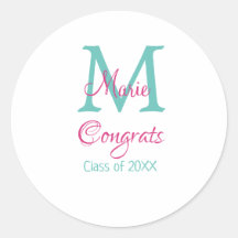 おめでとう大学院名monogram green pink blue t