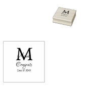 おめでとう大学院名monogram green pink blue t ラバースタンプ (押印)