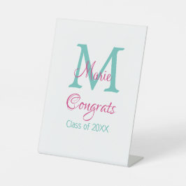 おめでとう大学院名monogram green pink blue t 台座サイン