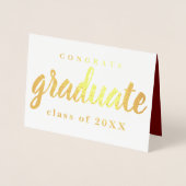 おめでとう大学院箔挨拶カード 箔カード (正面)