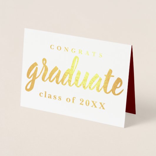 おめでとう大学院箔挨拶カード 箔カード (正面)