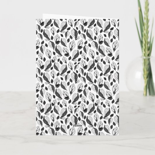 おめでとう大学院葉パターン写真卒業 カード (裏面)