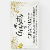 おめでとう大学院金ゴールド紙吹雪ストリーマーカスタムズ 横断幕 (縦)