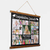 おめでとう大学院31フォトコラージュカスタムカラー 吊り下げ型タペストリー (傾斜あり)