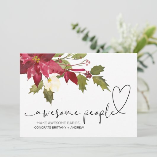 おめでとう妊娠おめでとうベビークリスマス カード (スタンド正面)