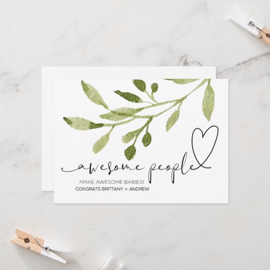 おめでとう妊娠おめでとう新生児ハート カード (正面/裏面インサイチュ)