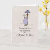 おめでとう妊娠傘 カード (黄色い花)