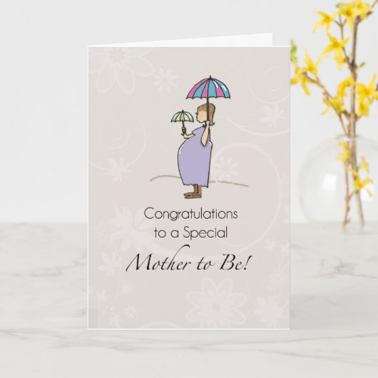 おめでとう妊娠傘 カード (黄色い花)