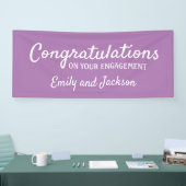 おめでとう婚約スクリプト名パープル 横断幕 (トレードショー)