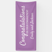 おめでとう婚約スクリプト名パープル 横断幕 (縦)