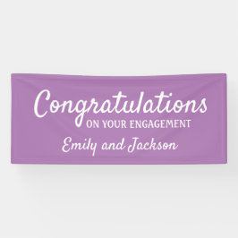 おめでとう婚約スクリプト名パープル 横断幕